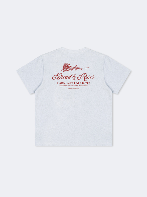 Bread and roses T-shirt heather gray