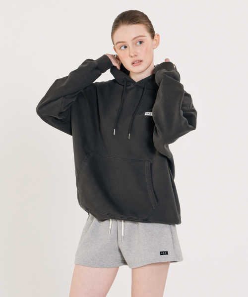 Small Logo Pigment Hoodie черный