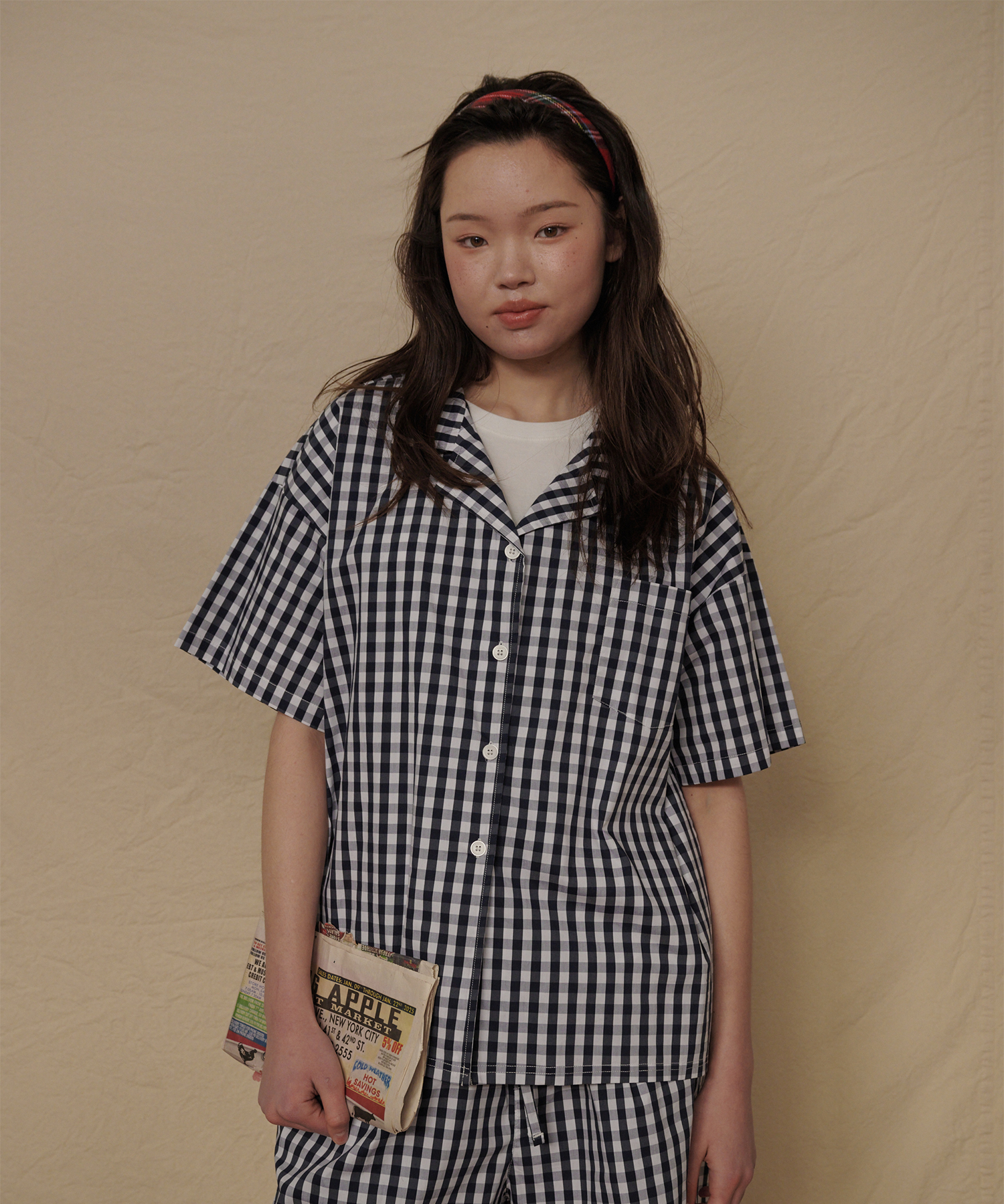 (uni)Residence Gingham Check Pajamas Dark Navy