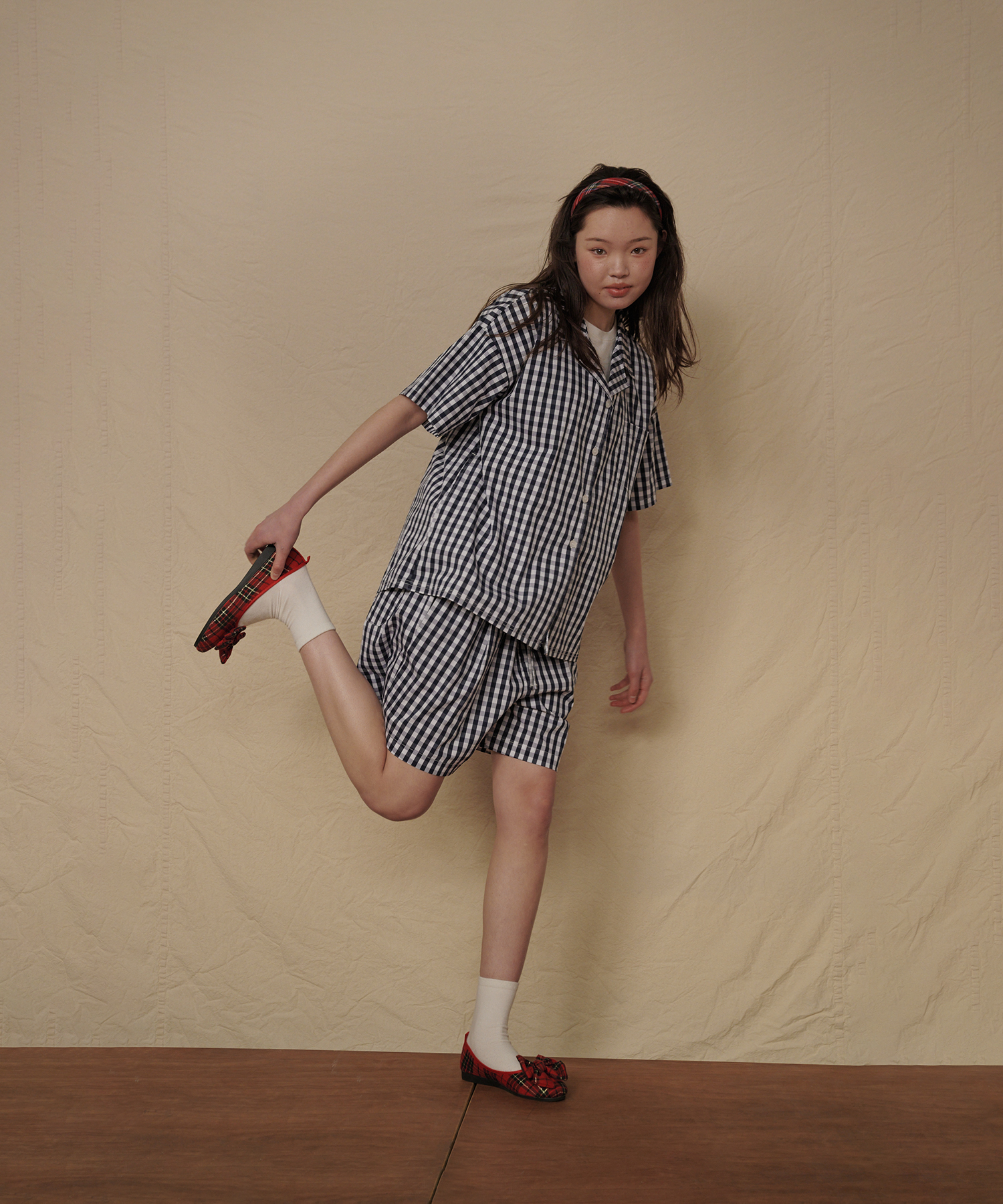 (uni)Residence Gingham Check Pajamas Dark Navy