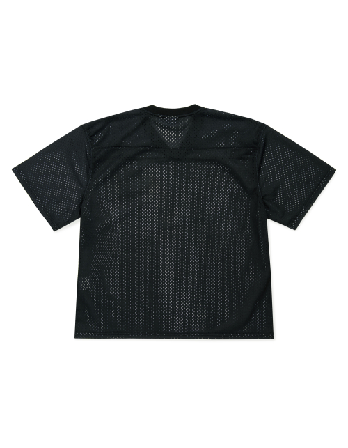 Cross Mesh Football Jersey - Black