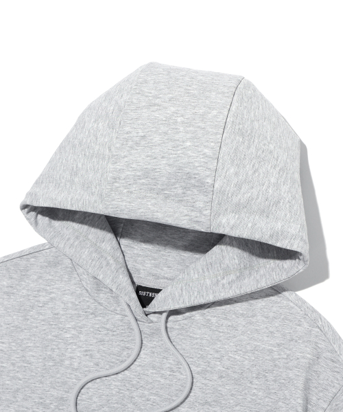 ретро медведь короткий рукав худи MELANGE GREY (LP7TF423-097)