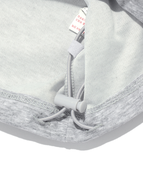 ретро медведь короткий рукав худи MELANGE GREY (LP7TF423-097)