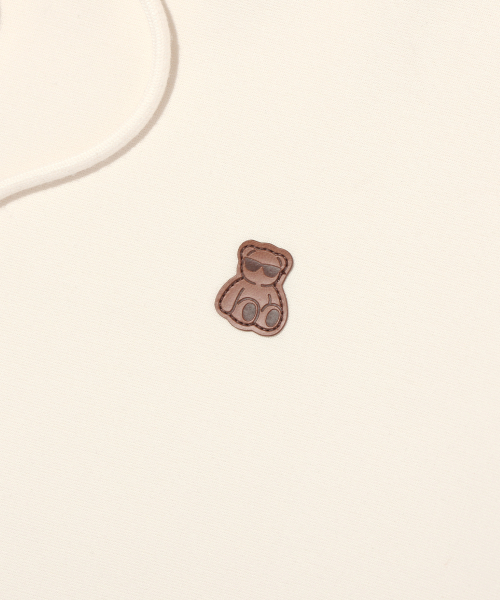 ретро медведь короткий рукав худи IVORY (LP7TF423-003)