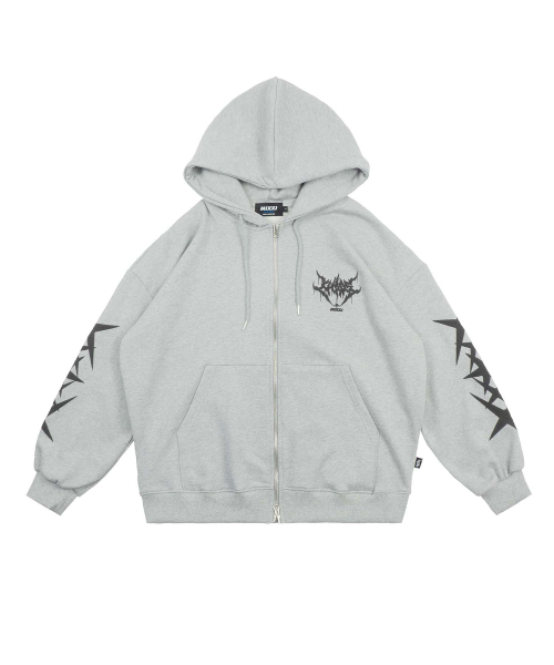 BAT HOOD ZIP-UP (GRAY)
