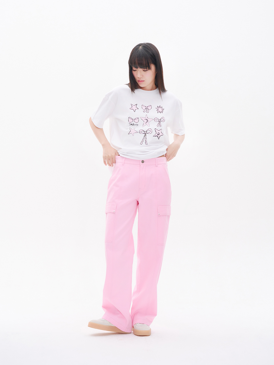 MUSINSA | YOUHEE COTTON CARGO PANTS PINK