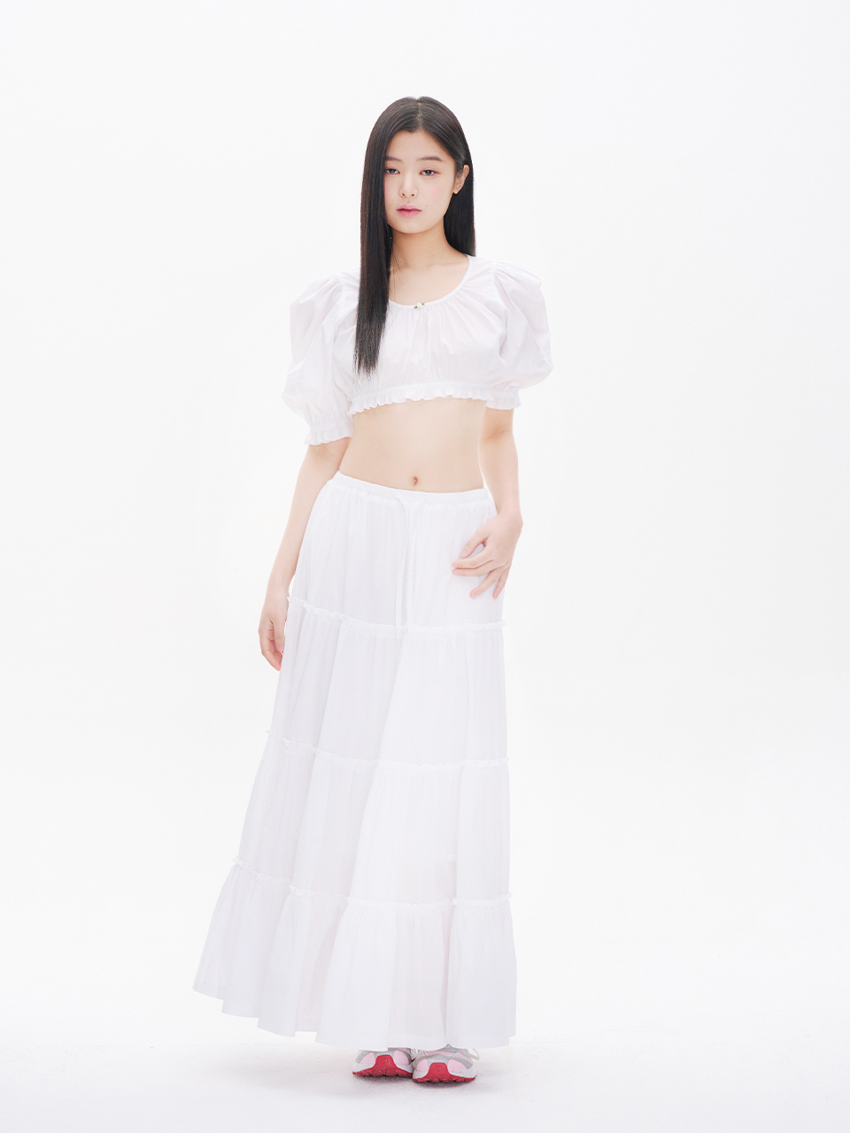 スカート [YOUHEE] FRILL DETAILED MAXI SKIRT WHITE MUSINSA | YOUHEE FRILL DETAILED MAXI SKIRT WHITE