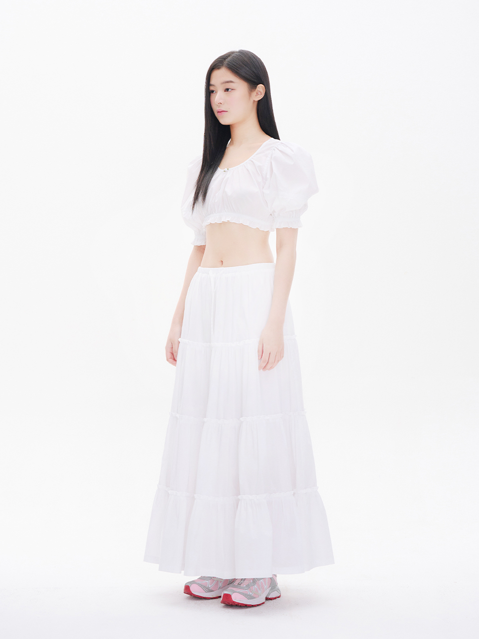 スカート [YOUHEE] FRILL DETAILED MAXI SKIRT WHITE MUSINSA | YOUHEE FRILL DETAILED MAXI SKIRT WHITE