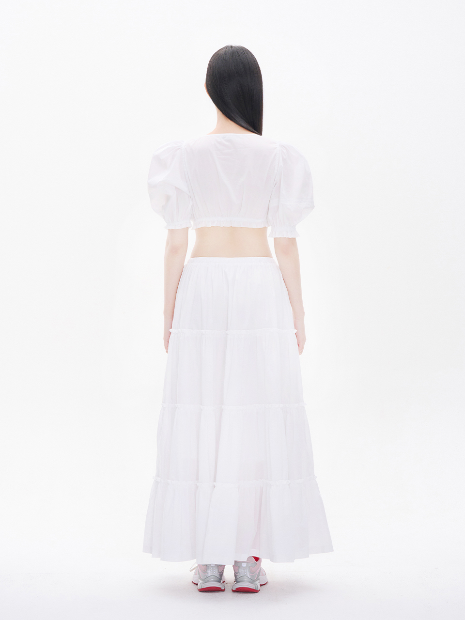 ★YOUHEE★ FRILL DETAILED MAXI SKIRT【送料込/関税込】 MUSINSA | YOUHEE FRILL DETAILED MAXI SKIRT WHITE