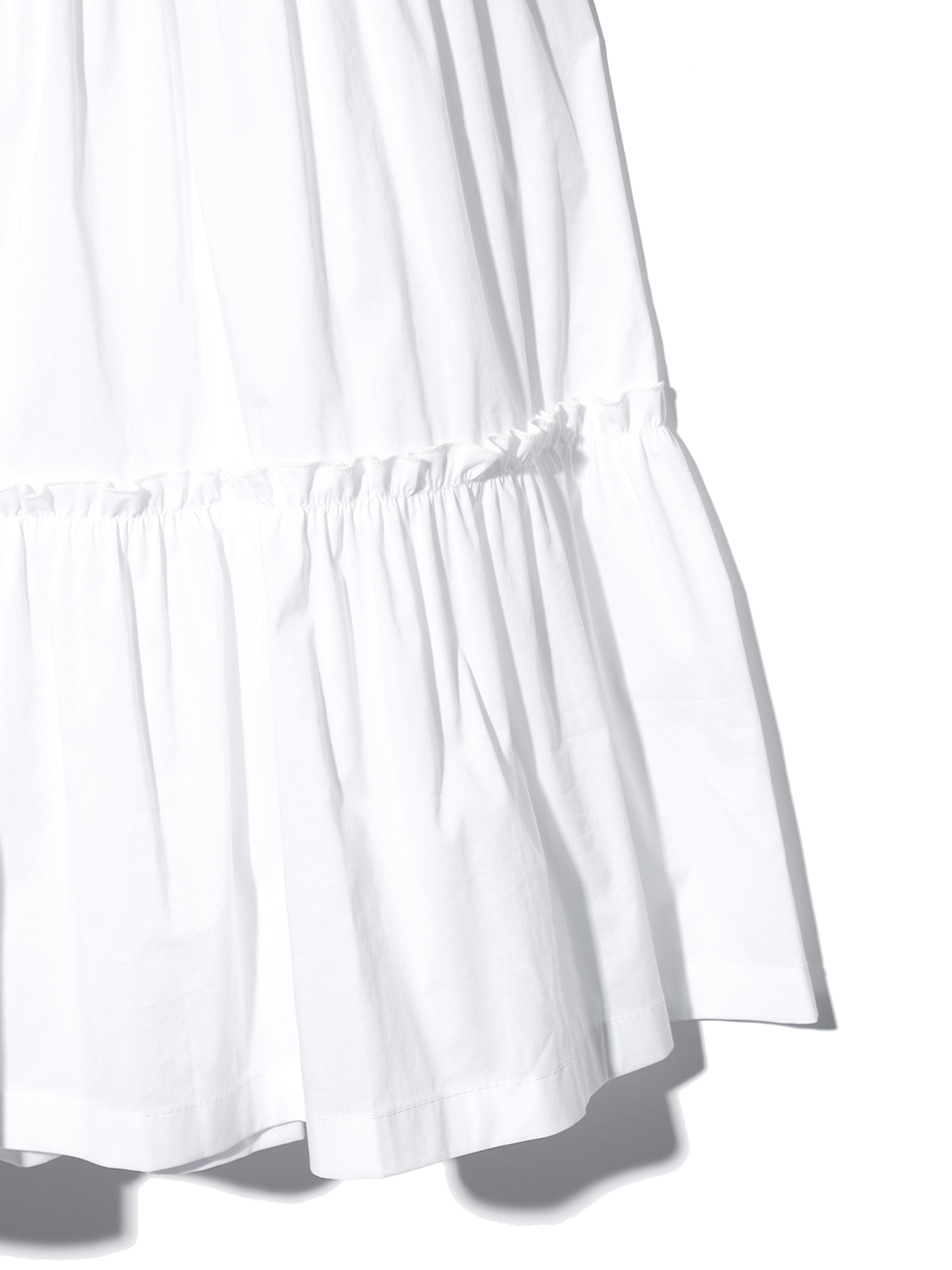 MUSINSA | YOUHEE FRILL DETAILED MAXI SKIRT WHITE