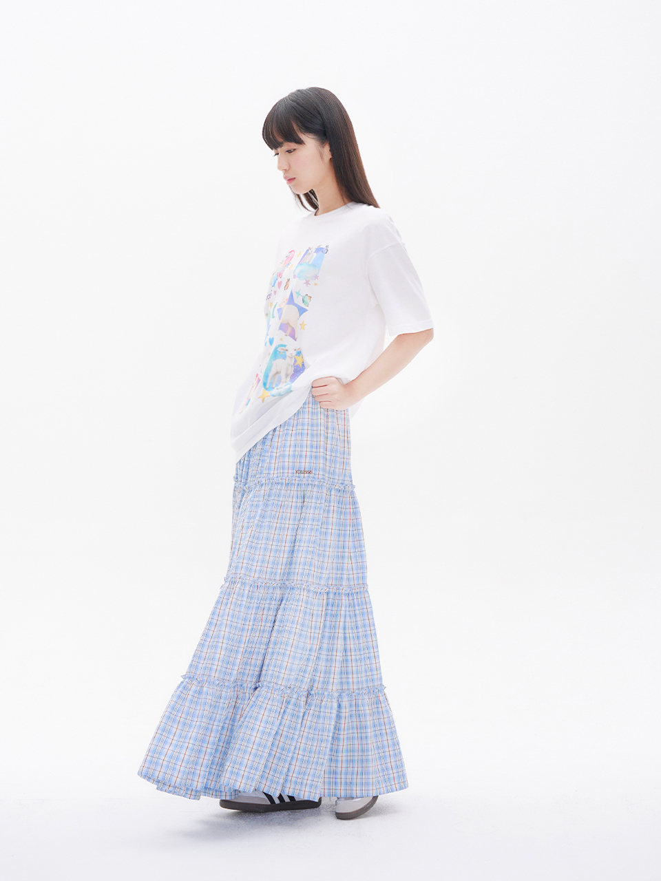 ● YOUHEE ● FRILL DETAILED MAXI SKIRT MUSINSA | YOUHEE FRILL DETAILED MAXI SKIRT BLUE