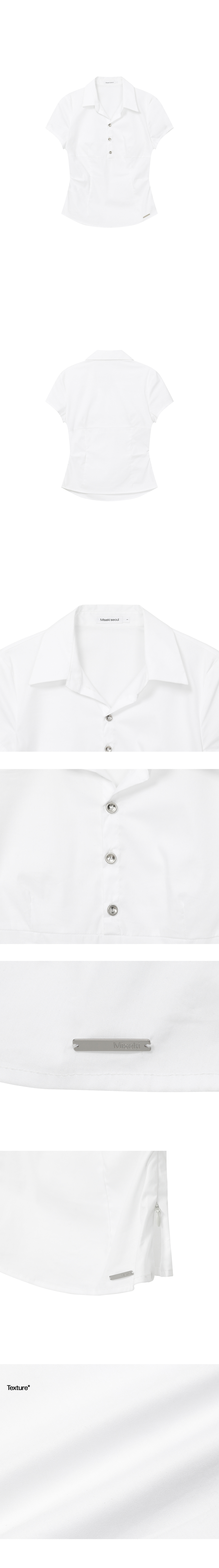 ◆MISEKI SEOUL◆ Logo short sleeves WHITE MSK2402004WH Miseki typography short sleeves WHITE - 미세키서울