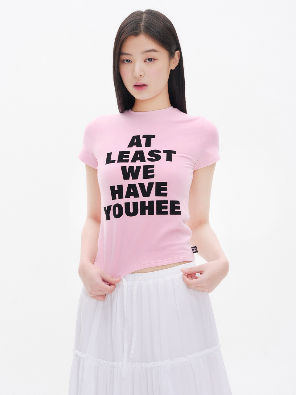 韓国人気 [YOUHEE] LACE TRIMMING LETTERING T-SHIRTS MUSINSA | YOUHEE LACE LETTERING BABY T-SHIRTS BLACK
