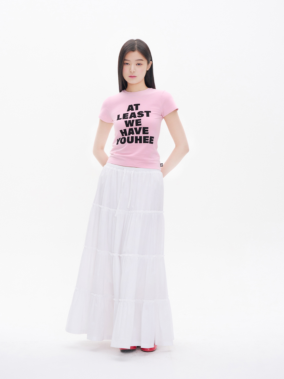 韓国 人気[YOUHEE] SMALL LETTERING T-SHIRT レタリング Tシャツ ☆韓国の人気☆【YOUHEE】☆LETTERING T-SHIR.T☆Tシャツ