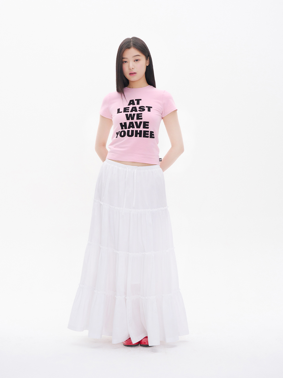 MUSINSA | YOUHEE LETTERING T-SHIRT PINK
