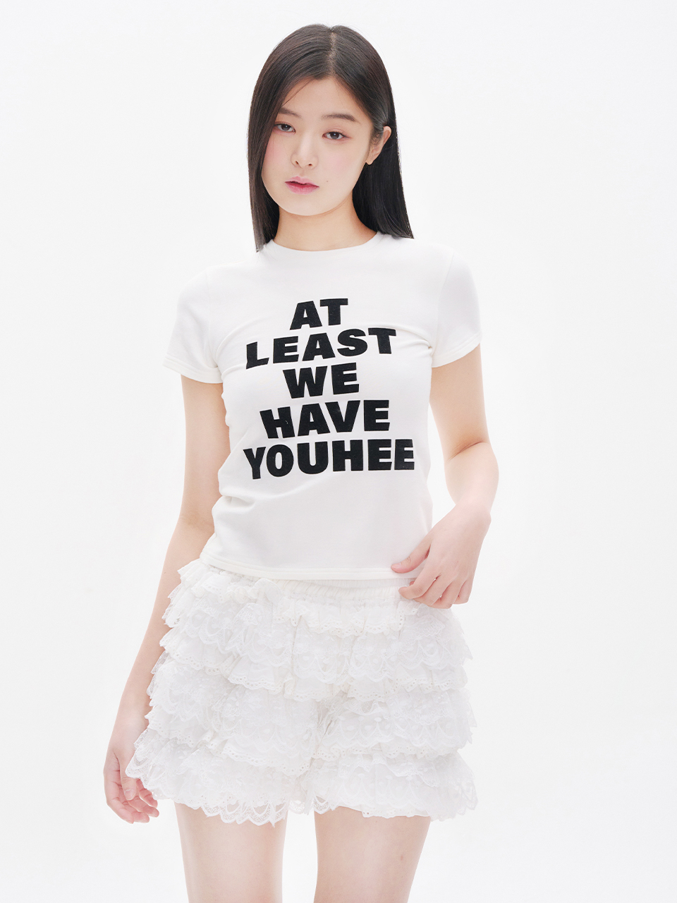 【YOUHEE】APLIQUE LETTERING T-SHIRTS WHITE MUSINSA公式 | YOUHEE LETTERING T-SHIRT WHITE