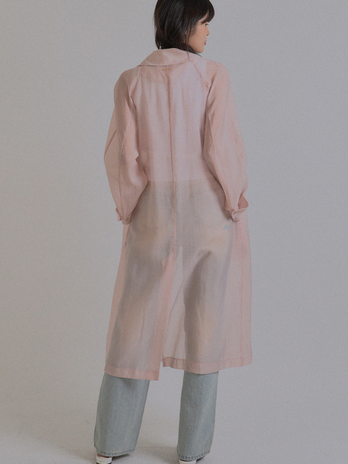 New Spring See-Through Trench Coat_Pink