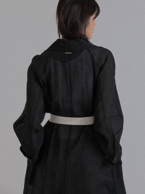 New Spring See-Through Trench Coat_Black