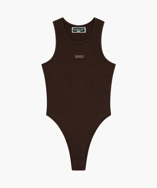 Essential Ribbed Bodysuit Brown