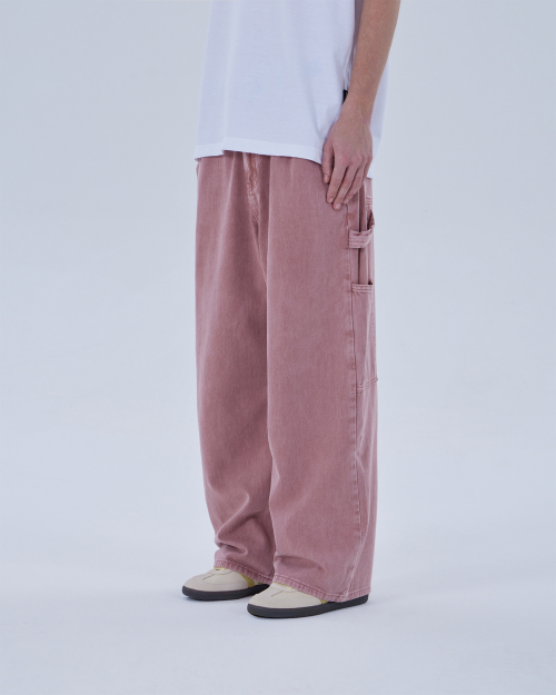 KEY RING WASHING DENIM PANTS(PINK)