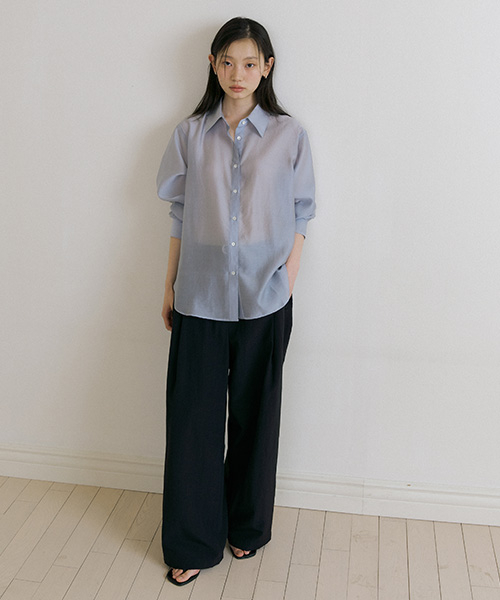 tencel основной рубашка-s.blue