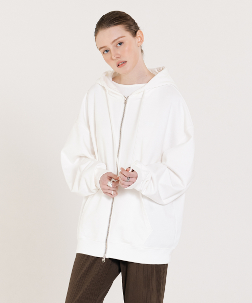 Small Logo Pigment полная худи Zip up белая