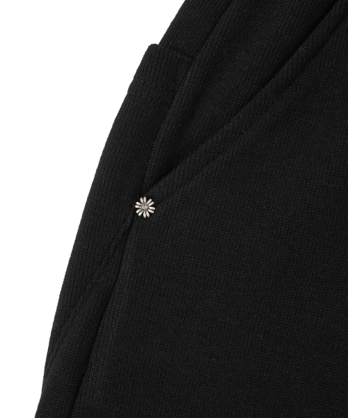 DD symbol sweat bermuda pants (BLACK)