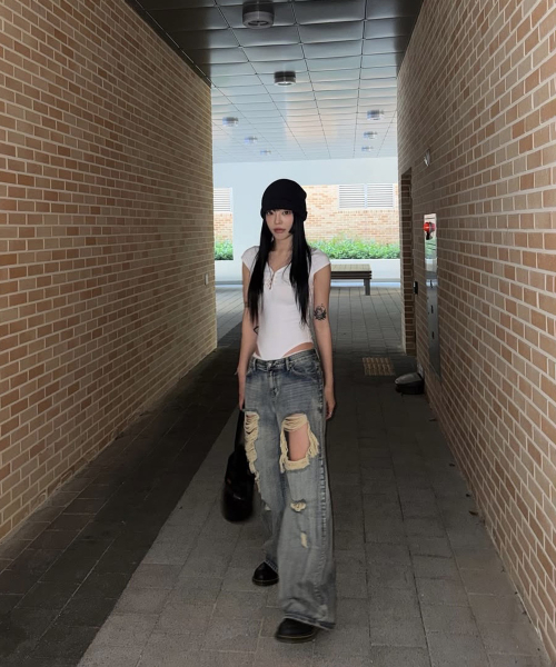 Aged Distressed Denim брюки (blue)