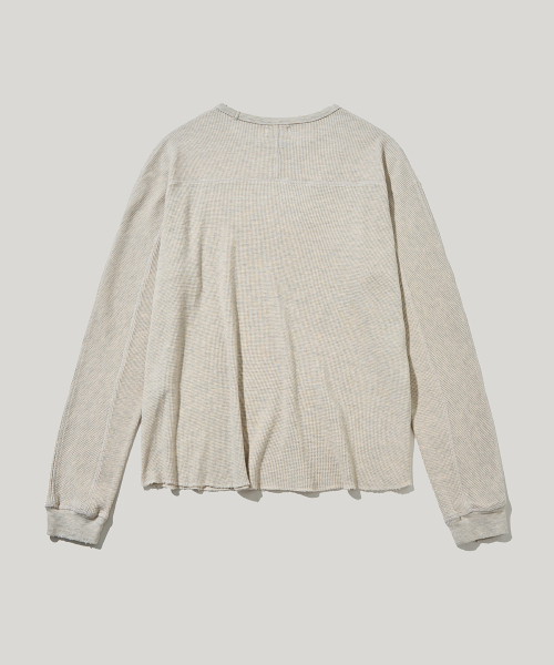 VINTAGE WAFFLE LONG SLEEVE_OATMEAL