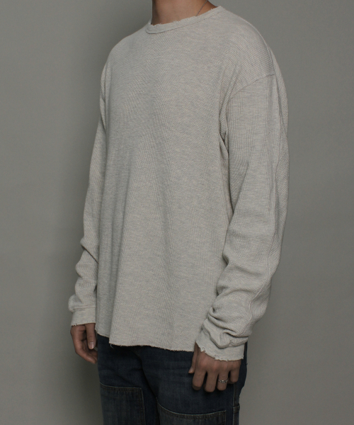 VINTAGE WAFFLE LONG SLEEVE_OATMEAL