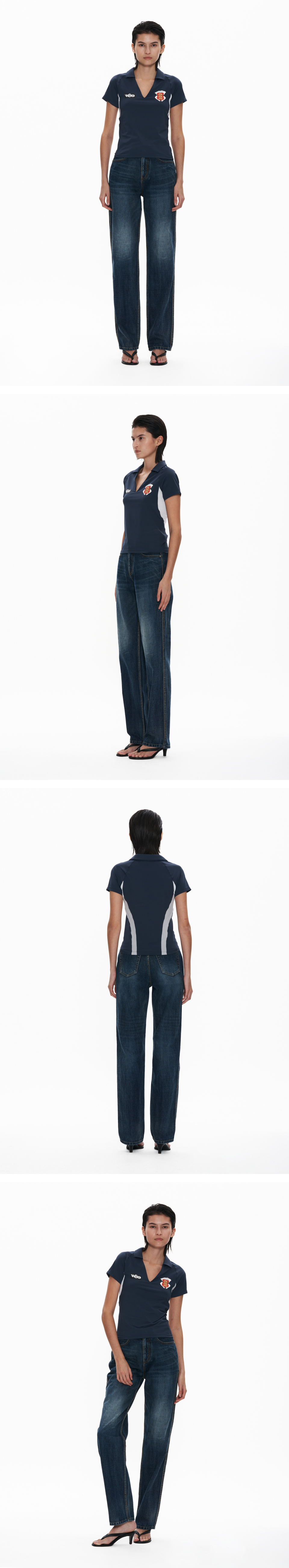MUSINSA公式 | WELLBEING EXPRESS Football Half Sleeve Navy