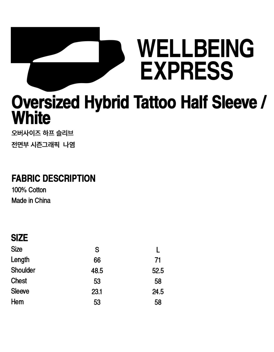 【WELLBEING EXPRESS】 Oversized Hybrid Tattoo Half Sleeve WELLBEING EXPRESS】 Oversized Hybrid Tattoo Half Sleeve