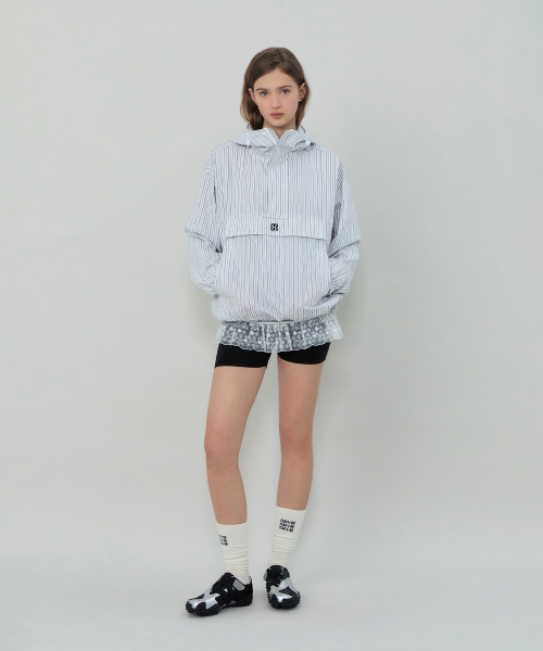 ELIO STRIPE ANORAK JUMPER (WHITE STRIPE)