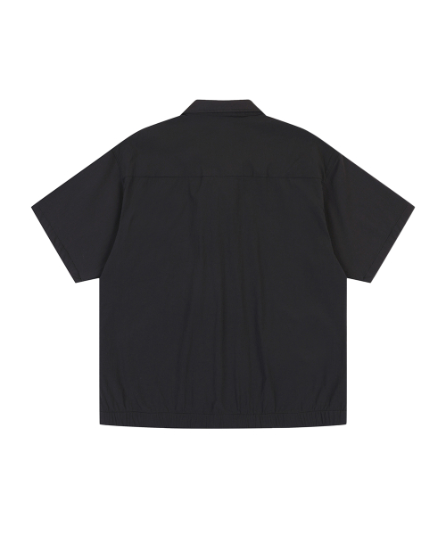 HALF SLEEVE ZIP-UP JUMPER (BLACK)