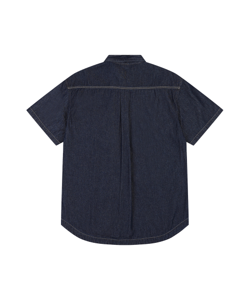 DENIM SHORT SLEEVE SHIRTS (BLUE)