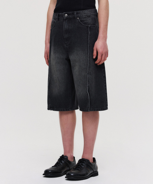 Джинсовые бермуды Out Curved, Mid Blue