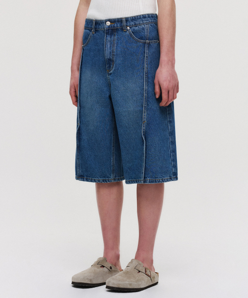 Джинсовые бермуды Out Curved, Mid Blue