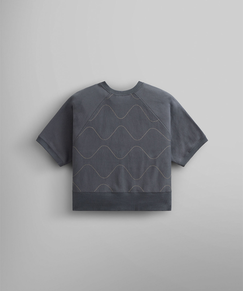 Женский стеганый свитшот с коротким рукавом (Grey)