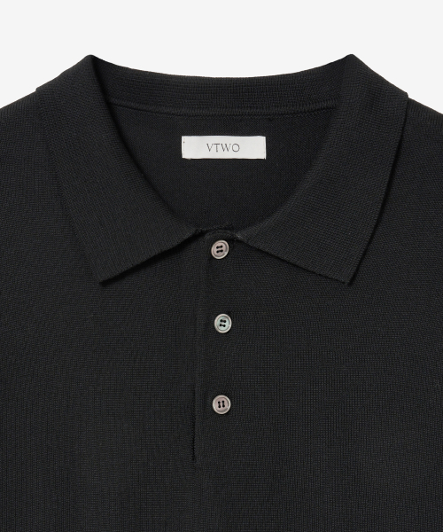 Легкий вязаный поло (BLACK)