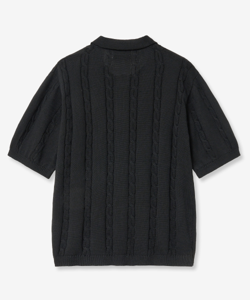 Прохладный вязаный поло-трим в косичку (BLACK)
