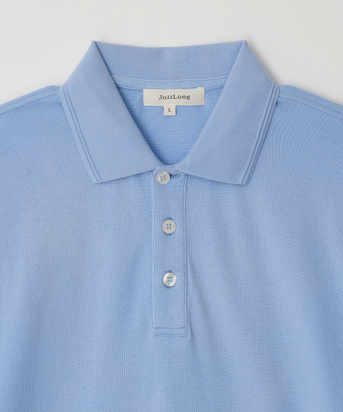 JN157 Vintage Dyed Polo1/2 рубашка - небесно-синие