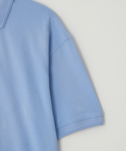 JN157 Vintage Dyed Polo1/2 рубашка - небесно-синие