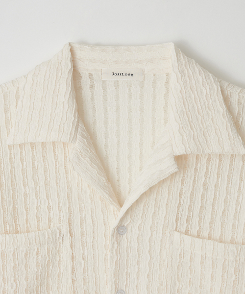 JN160 Crochet Open Collar 1/2 рубашка - IVORY
