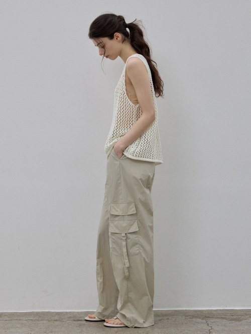 Шуршащие брюки с карманами Khaki Beige