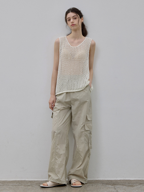Шуршащие брюки с карманами Khaki Beige