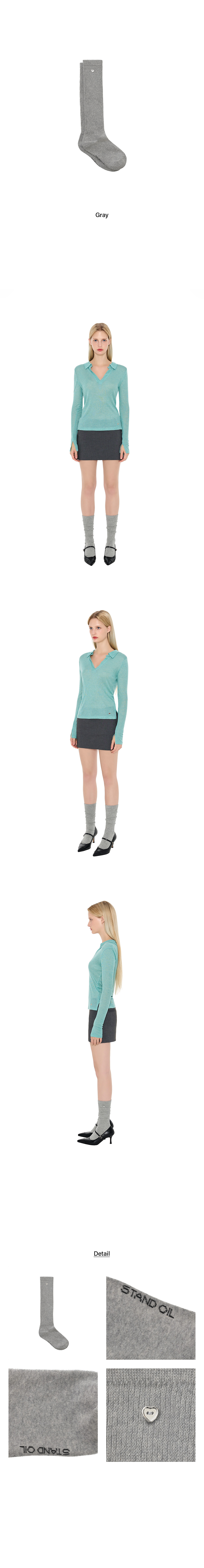 HEART BUTTON KNEE SOCKS - 2 COLORS