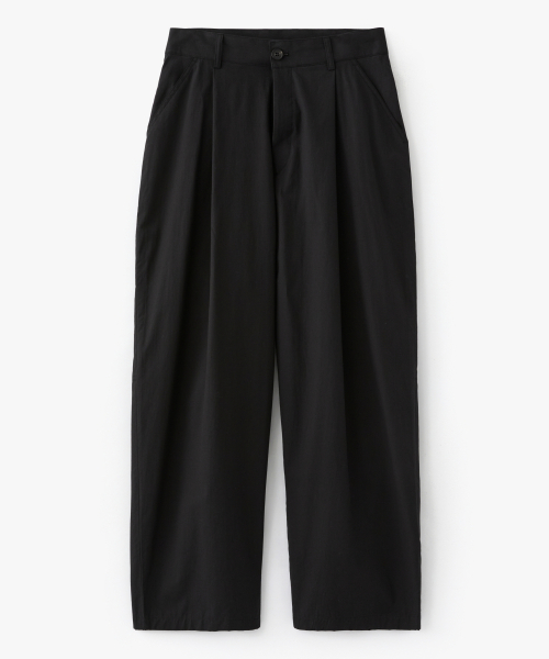 Широкие льняные брюки Stay с одной складкой, Black