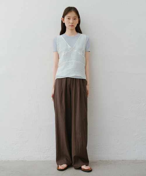Curd wide banding pants