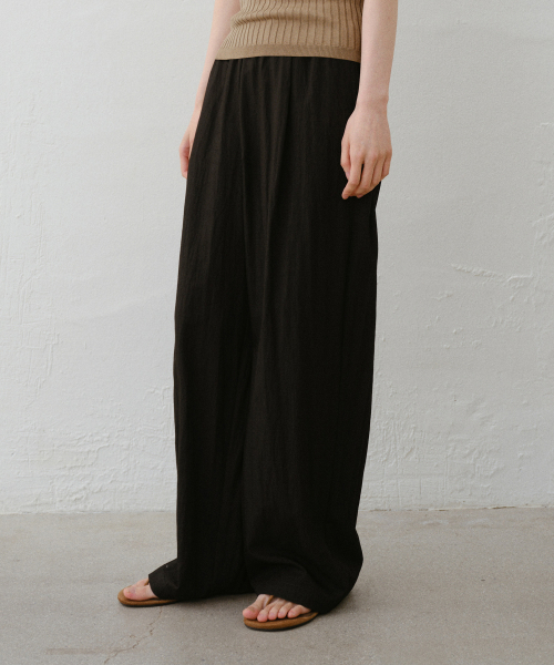 Curd wide banding pants