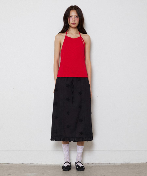 Button Halter Lay-up без рукавов Red